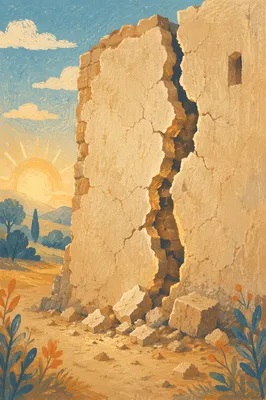 Redemption Sunrise Over a Broken Wall