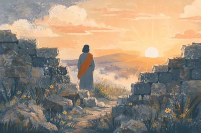 Redemption Sunrise Beyond a Broken Wall
