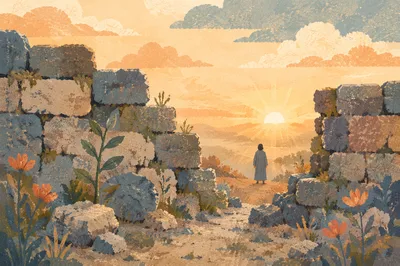 Sunrise of Redemption Beyond Broken Wall