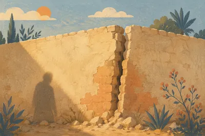 Redemption Sunrise Over a Broken Wall