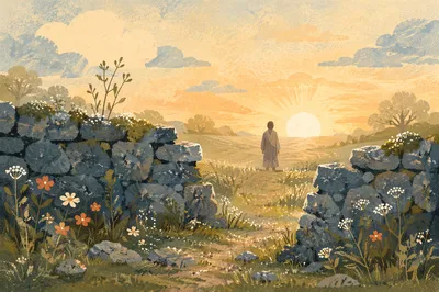 Redemption Sunrise Beyond a Broken Wall