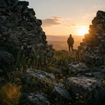 Redemption Sunrise Beyond a Broken Wall