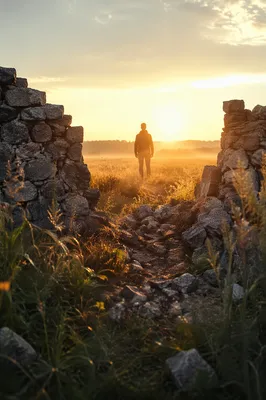 Redemption Sunrise Beyond a Broken Wall