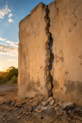 Redemption Sunrise Over a Broken Wall