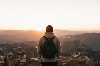 Redemption Sunrise Over Broken Mountain Wall
