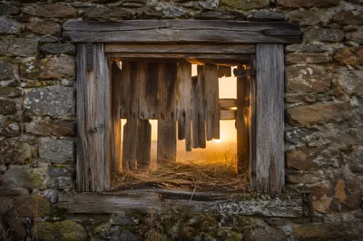 Redemption Sunrise Through a Broken Wall