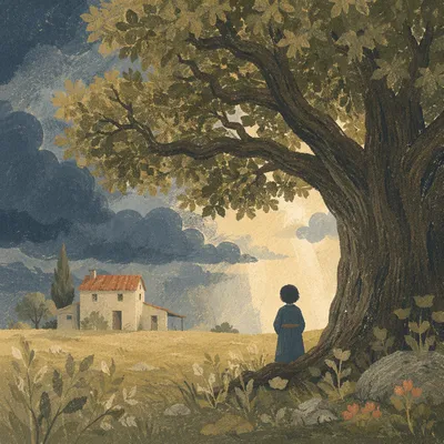 Shelter Beneath Oak During Storm