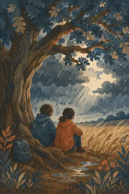 Shelter Beneath a Great Oak Storm