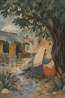 Refuge Beneath the Great Oak Storm