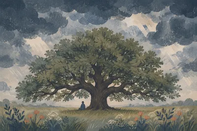 Refuge Beneath a Great Oak Tree
