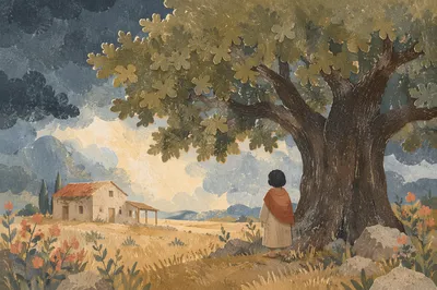 Storm Refuge Beneath a Great Oak