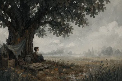 Refuge Beneath an Old Oak Storm