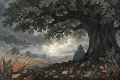 Refuge Beneath the Storm Swept Oak