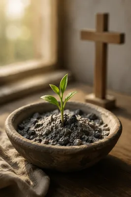 Green Shoot Rising From Ashes