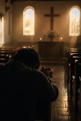 Repentant Prayer Before the Church Cross