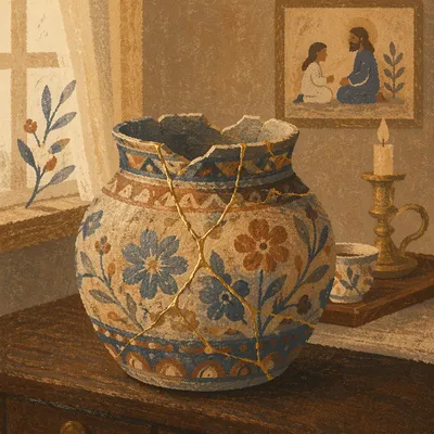 Kintsugi Vessel Symbolizing Emotional Restoration
