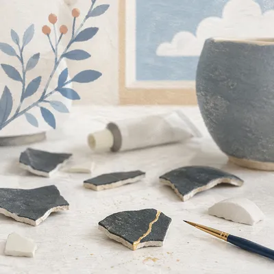 Gold-Seamed Pottery Restoration for Emotional Healing