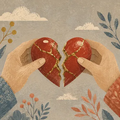 Gold Repaired Heart Pottery of Healing