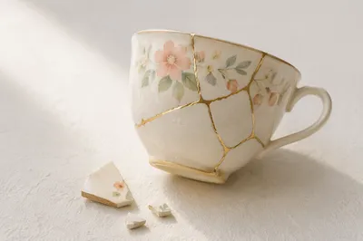 Golden Repaired Teacup of Emotional Restoration