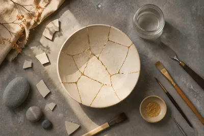 Golden Mended Pottery of Restoration and Hope