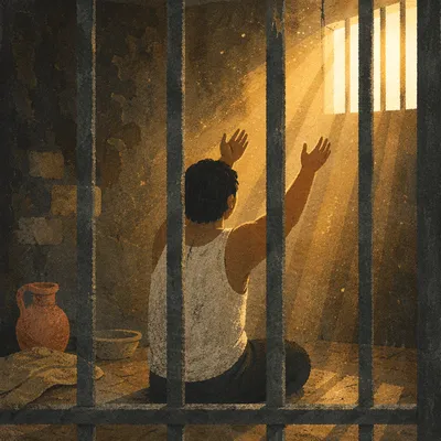 Salvation Light Breaking Through Prison Bars