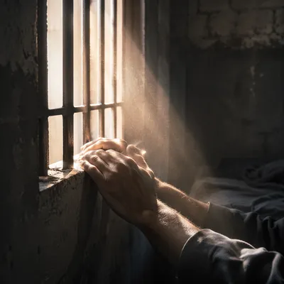 Golden Light Through Prison Bars