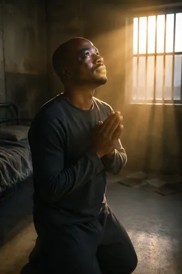 Sunlight Through Prison Bars at Dawn