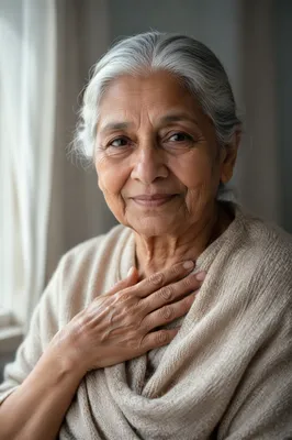 Elderly South Asian Woman by Window