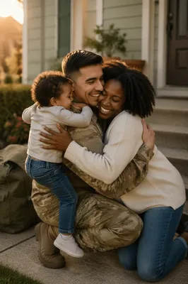 Soldier Family Reunion on Front Porch