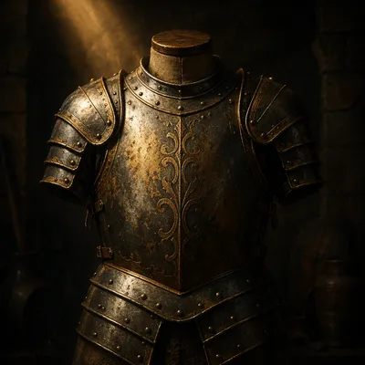 Dramatic Armor of God Breastplate Close-Up