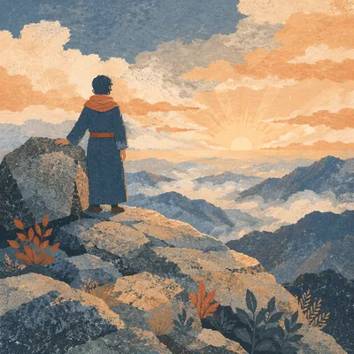 Faith and Strength on Mountain Rock