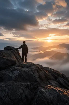 Strength and Faith on Mountain Rock