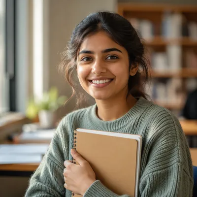 Enthusiastic College Student by Sunlit Window