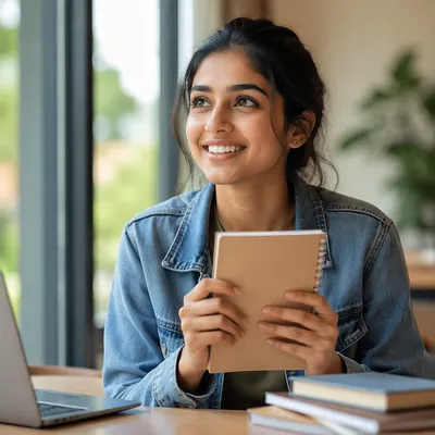 Eager University Student by Window
