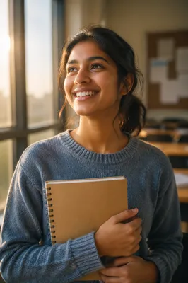 Eager University Student by Morning Window