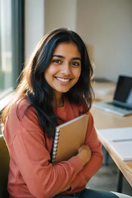 Enthusiastic University Student by Window