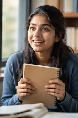 Enthusiastic Student Portrait by Classroom Window