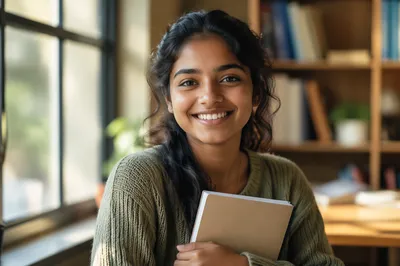 Enthusiastic University Student by Window
