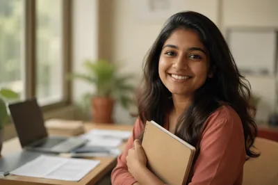 Enthusiastic University Student by Window
