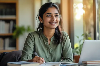 Enthusiastic College Student by Sunlit Window