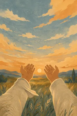 Open Hands of Surrender at Dusk