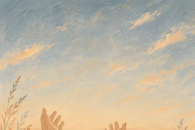 Open Hands Raised in Surrender at Dawn