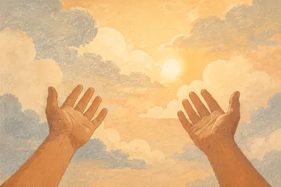 Open Hands of Surrender Under Sky