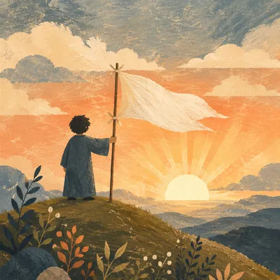 White Flag Surrender at Sunrise Hilltop
