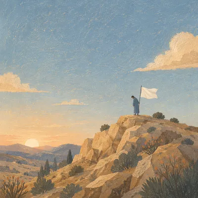 White Flag Surrender at Sunrise Hilltop