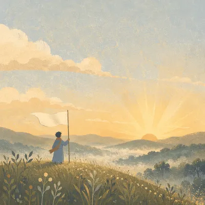 White Flag Surrender at Sunrise Hilltop