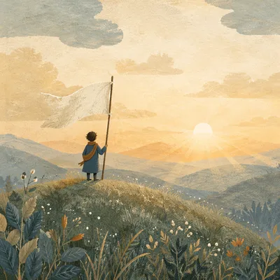 White Flag Surrender at Sunrise Hilltop