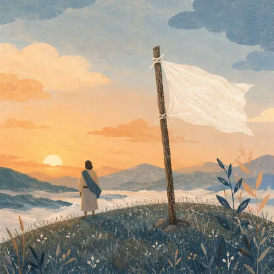 White Flag Surrender at Sunrise Hilltop