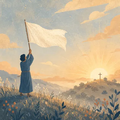 White Flag Surrender at Sunrise Hilltop