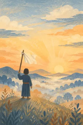 White Surrender Flag at Hopeful Sunrise